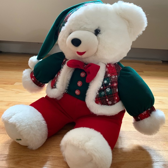 ♦️SOLD♦️VINTAGE 1994 CHRISTMAS SNOWFLAKE TEDDY BEAR 22” - Picture 6 of 11